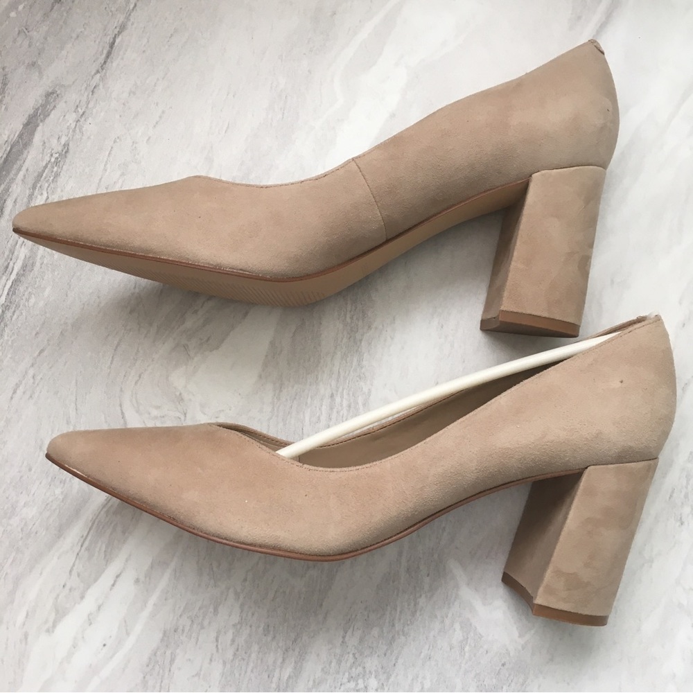 Light Suede Caitlin Pumps